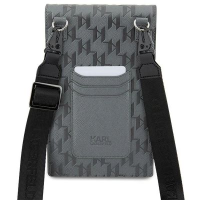 5. Torebka Karl Lagerfeld Saffiano Monogram Choupette - srebrna