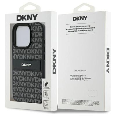 8. Etui DKNY Texture Pattern Tonal Stripe na iPhone 16 Pro - czarne