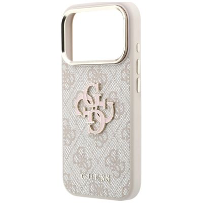6. Etui Guess 4G & Big Resin Logo na iPhone 17 Pro / 18 Pro - różowe
