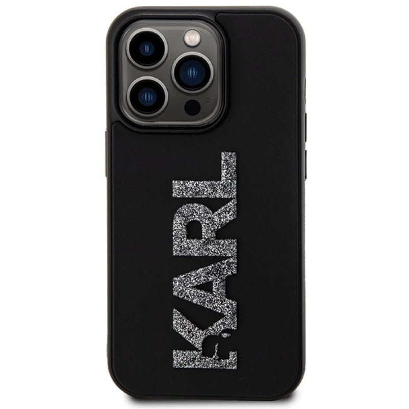 3. Etui Karl Lagerfeld 3D Rubber Glitter Logo na iPhone 15 Pro Max - czarne