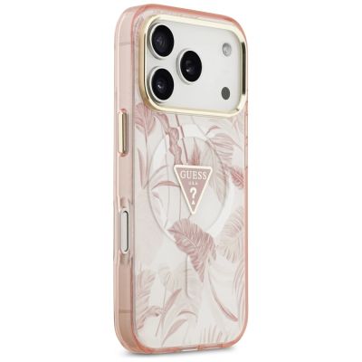 4. Etui Guess Jungle Tonal Triangle MagSafe do iPhone 17 Pro Max - różowe