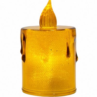 31. ŚWIECA DEKORACYJNA 8 CM AMBER CIEPŁY BIAŁY 1 LED