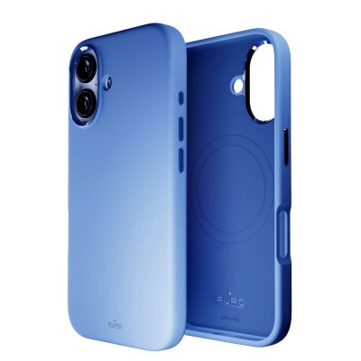 8. Etui silikonowe Puro Icon Mag Pro MagSafe do iPhone 16 - niebieskie