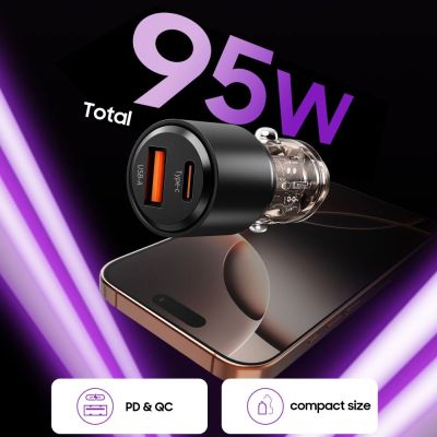 4. Ładowarka samochodowa Tech-Protect CC03 95 W 2-porty USB-A / USB-C - czarna