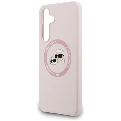 6. Etui Karl Lagerfeld Silicone Karl & Choupette Heads MagSafe na Samsung Galaxy S25 FE - różowe