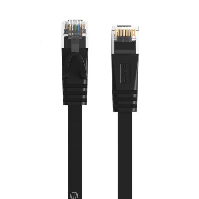 14. Kabel sieciowy Ethernet Orico PUG-C7B CAT7 10Gbps RJ45 internetowy LAN płaski 20 m - czarny