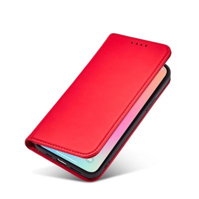 12. Magnet Card Case etui do iPhone 13 Pro pokrowiec portfel na karty kartę podstawka czerwony