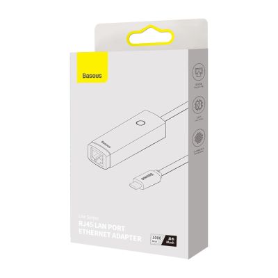 5. Baseus Lite Series zewnętrzna karta sieciowa USB Typ C - RJ-45 1Gbps (1000Mbps) czarny (WKQX000301)