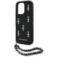 5. Etui Karl Lagerfeld Saffiano Crystals  w/Chain na iPhone 16 Pro - czarne
