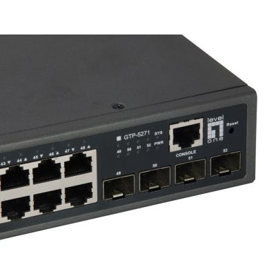 3. LevelOne GTP-5271 przełącznik sieciowy Zarządzany L3 Gigabit Ethernet (10/100/1000) Obsługa PoE Szary