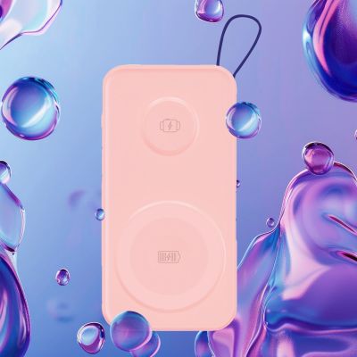 5. Powerbank 3mk PastelUp 10,000mAh 22.5W USB 1A1C - różowy