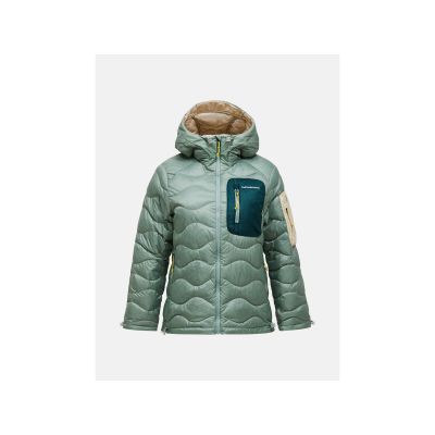 Kurtka damska puchowa PEAK PERFORMANCE W Helium Utility Down Hood Jacket kolor zielony