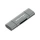 3. Czytnik kart SD / microSD Vention ze złączami USB 3.0 USB-C microSD szary