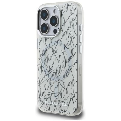2. Etui Karl Lagerfeld IML Karl Script Pattern MagSafe na iPhone 16 Pro Max - białe