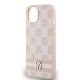 6. Etui DKNY Leather Checkered Mono Pattern & Printed Stripes na iPhone 15 / 14 / 13 - różowe