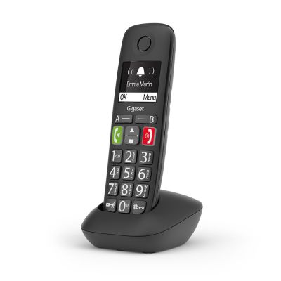 4. Gigaset E290HX Telefon analogowy/DECT Nazwa i identyfikacja dzwoniącego Czarny