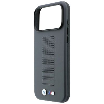 6. Etui BMW M Blue Perfo Metal Logo MagSafe na iPhone 18 Pro Max / 17 Pro Max - szare