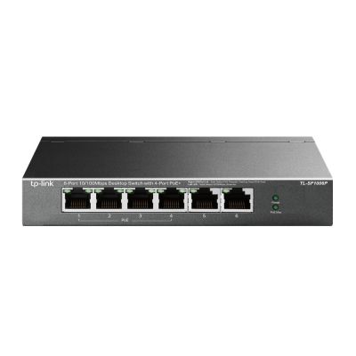 2. TP-Link TL-SF1006P przełącznik sieciowy Nie zarządzany Fast Ethernet (10/100) Obsługa PoE Czarny