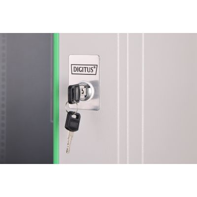 9. Digitus Szafa sieciowa wisząca DYNAmic 19" 12U rack 600x600, drzwi szyba, szary, niedzielona, złożona, 60kg