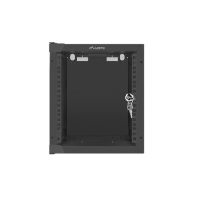 11. Szafa jednosekcyjna Lanberg WF10-2306-10B (6U; 329mm / 280mm / 310 mm; wisząca; Szklane; 10"; kolor czarny)