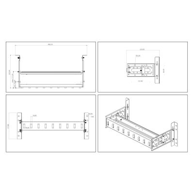 45. Digitus Wspornik szyny montażowej 483 mm (19”), 4U