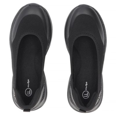 5. Półbuty na platformie tekstylne czarne Filippo DP7599