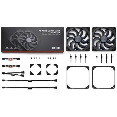 3. Wentylator NOCTUA 140mm NF-A14x25 G2 PWM Sx2 PP chromax black