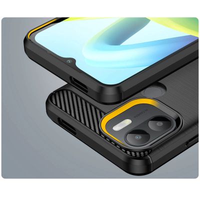 6. Carbon Case etui do Xiaomi Redmi A1+ elastyczny silikonowy karbonowy pokrowiec czarne