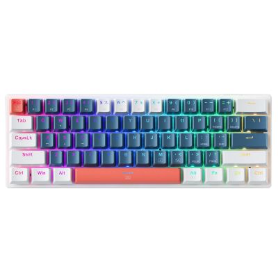 2. Klawiatura gamingowa Machenike K500-B61 przewodowa mechaniczna podświetlana Blue Switch - niebiesko-biała
