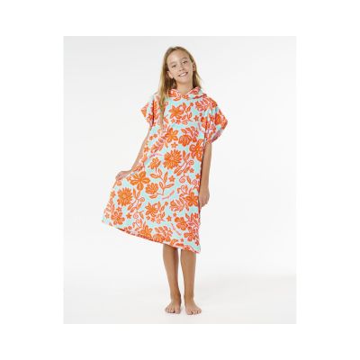 Ponczo dziewczęce RIP CURL Mixed Cotton Hooded Towel-Girl czerwone