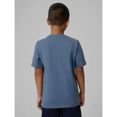 2. T-shirt regular z nadrukiem chłopięcy 4F 4FJRSS26TTSHM3599-10S