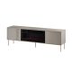 Szafka RTV EF + kominek czarny TRESSE 180x40x54,5 kaszmir mat