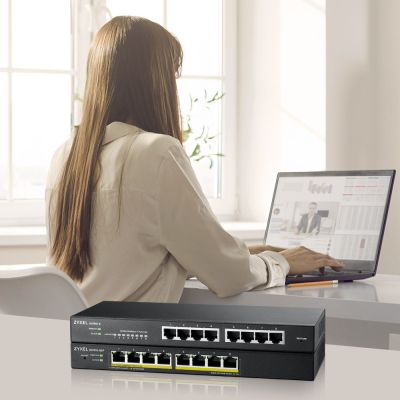 11. Switch Zyxel GS1915-8EP 8p PoE (PoE+: 8;) 60W Managed Gigabit