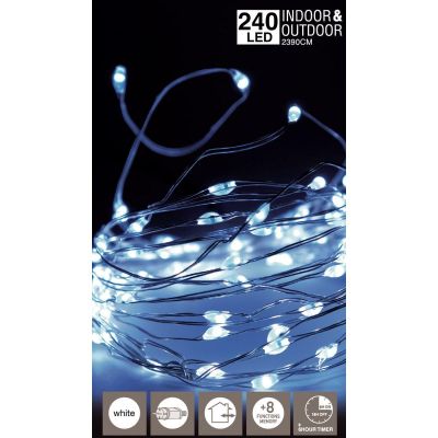 15. LAMPKI DRUCIKI GIRLANDA 240 LED ZIMNY BIAŁY
