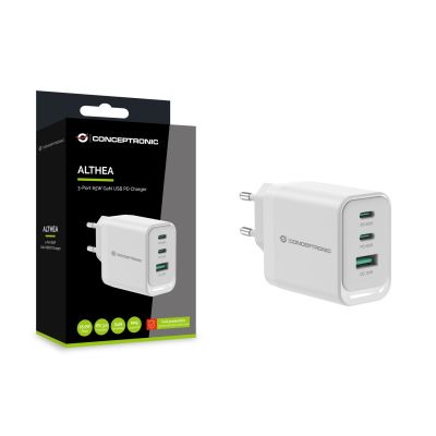 5. Conceptronic ALTHEA21W65 ładowarka do urządzeń przenośnych Uniwersalne Biały Prąd przemienny Szybkie ładowanie Wewnętrzna