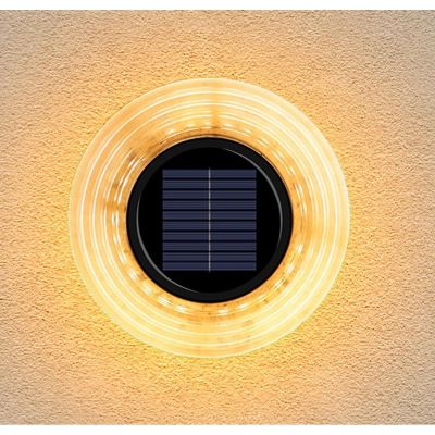 23. LAMPA SOLARNA DYSKOWA 28 LED DO WBICIA W GRUNT LUB MONTAŻU NA ŚCIANIE
