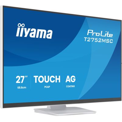 3. iiyama ProLite T2752MSC-W1AG monitor komputerowy 68,6 cm (27") 1920 x 1080 px Full HD LCD Ekran dotykowy Biały