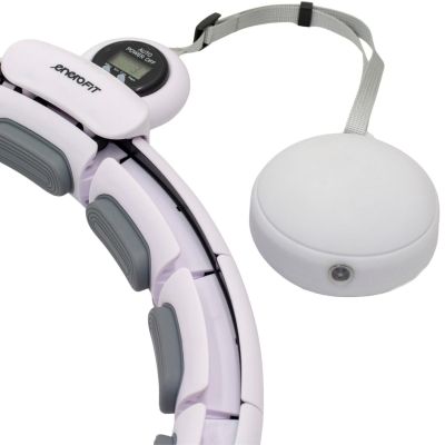 20. HULA HOP Z MASAŻEREM OBCIĄŻENIEM I LICZNIKIEM BIAŁO SZARY ENERO FIT