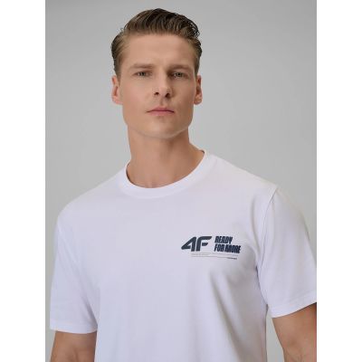3. T-shirt regular gładki męski 4F 4FRSS26TTSHM3992-10S