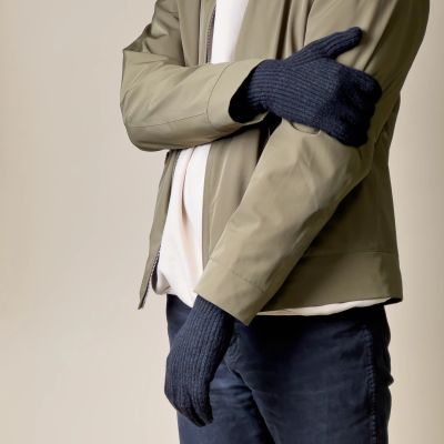 6. Rękawiczki plecione do telefonu z wycięciem na palce - czarne