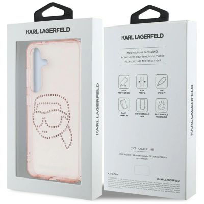 8. Etui Karl Lagerfeld Rhinestones K. Head Logo Samsung Galaxy S25 różowy