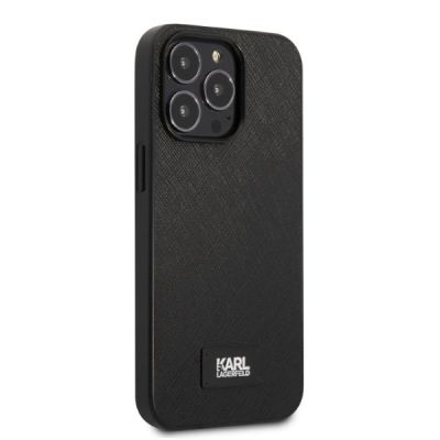 4. Etui Karl Lagerfeld Saffiano Plaque na iPhone 13 Pro Max - czarne