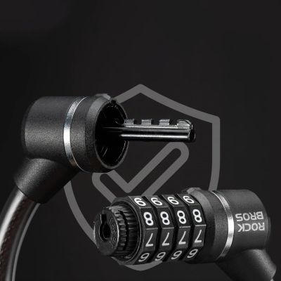 4. Zapięcie rowerowe Rockbros 87639-4 na szyfr linka stalowa - czarne