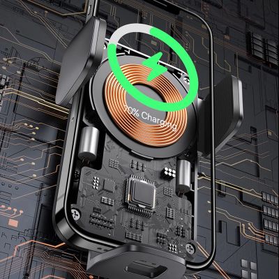 13. Baseus Wisdom ładowarka indukcyjna uchwyt samochodowy do telefonu na kratkę czarny (CGZX000001)