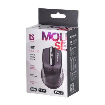 7. DEFENDER MYSZ PRZEWODOWA HIT MB-530 CZARNA OTPICAL 1000DPI 3P 52530