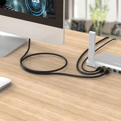 9. Kabel sieciowy Ethernet Orico PUG-C7B CAT7 10Gbps RJ45 internetowy LAN płaski 20 m - czarny