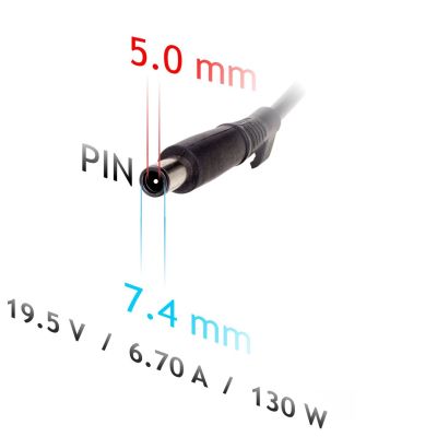3. Zasilacz sieciowy Akyga AK-ND-57 do notebooka DELL (19,5 V; 6,75 A; 130W; 7.4 mm x 5 mm)