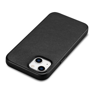 11. iCarer Case Leather pokrowiec etui z naturalnej skóry do iPhone 14 Plus czarny (kompatybilne z MagSafe)