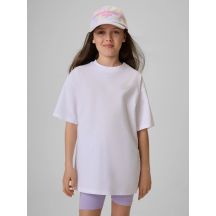 T-shirt loose gładki dziewczęcy 4F 4FJRSS26TTSHF3984-11S