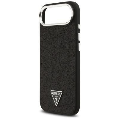 6. Etui Guess Glitter Triangle Logo MagSafe do iPhone 17 Air - czarne